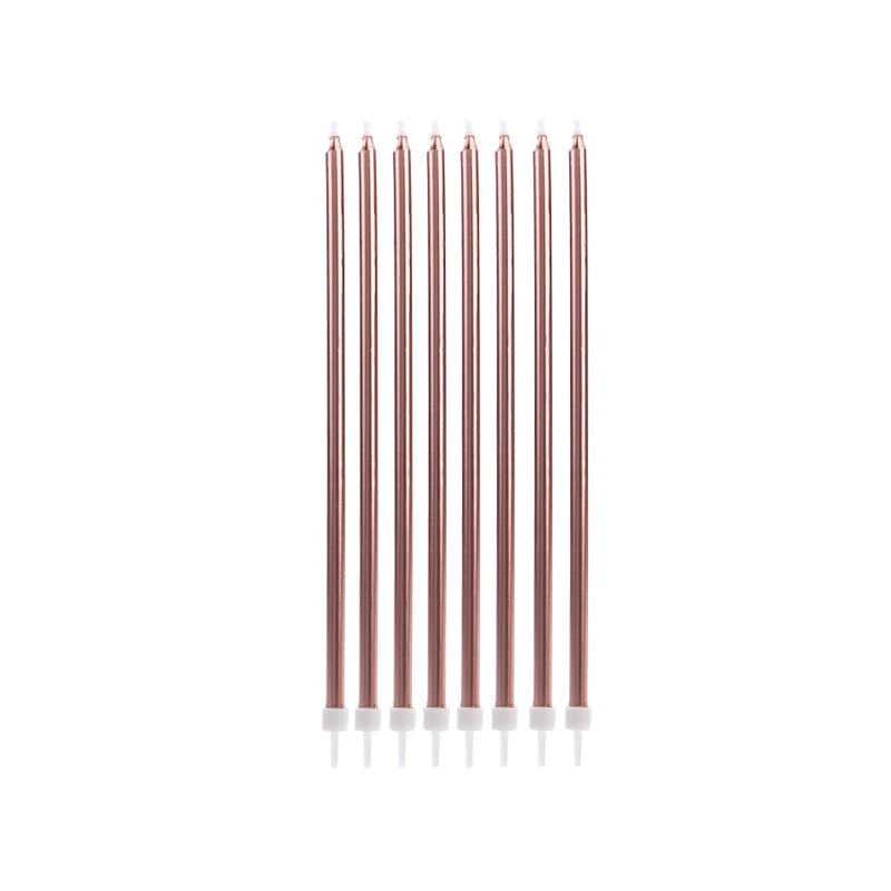 Vela Palito Gigante Metalizada Bronze 8 Unidades (V096) SILVER PLASTIC
