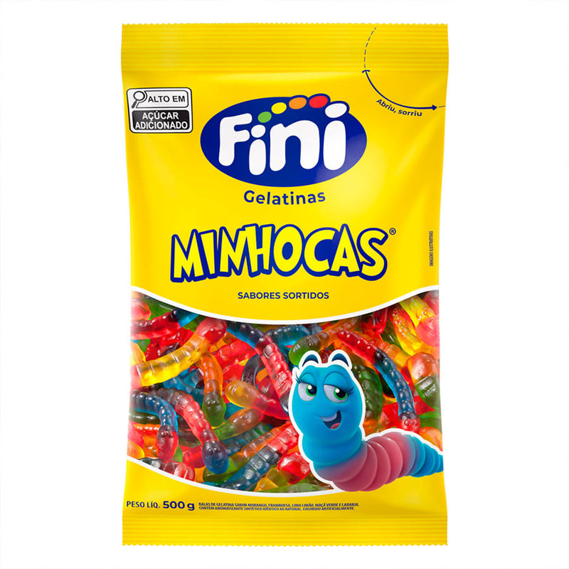 Bala Minhocas Brilho 500g FINI