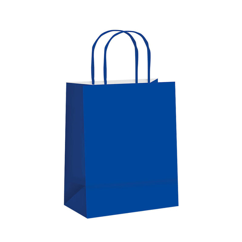 Sacola Papel Azul Royal Pequena 21,5X15X8CM 10 Unidades 1000016 CROMUS