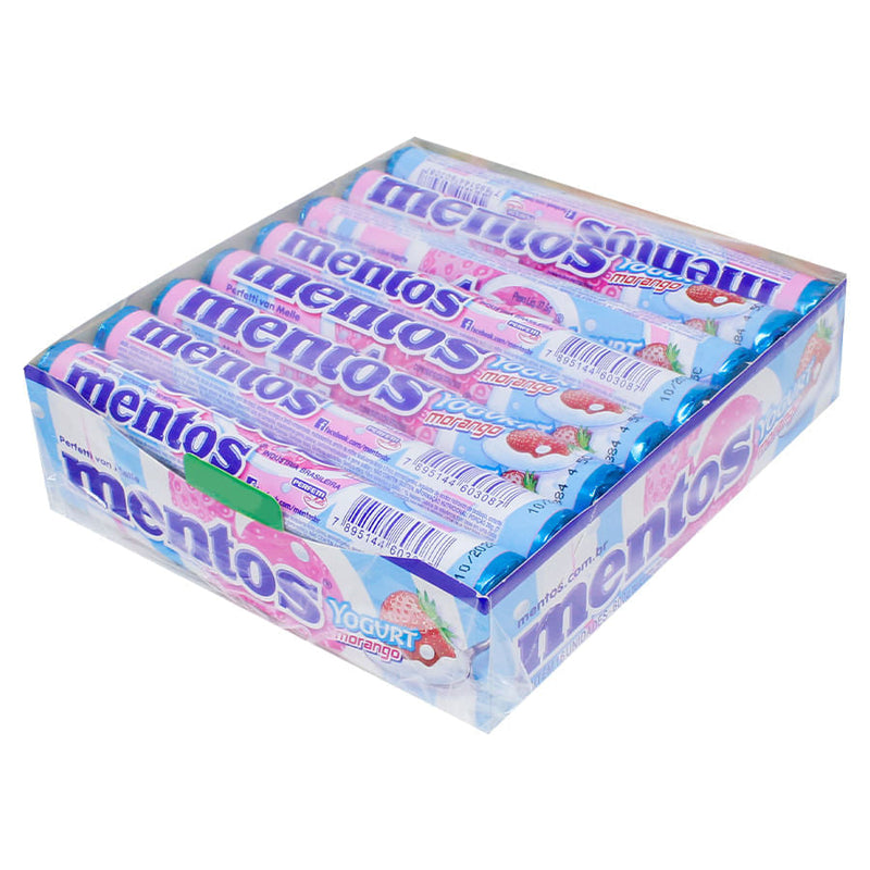 Bala Stick Yogurt Morango com 16 un 600g - MENTOS