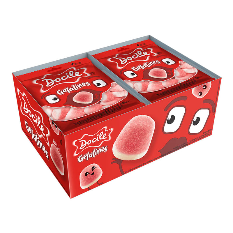 Bala Gelatines Mini Beijo 12x15g - 180g - DOCILE