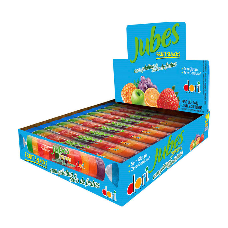 Bala Jubes Fruit Snaks Mix Tropical 48G 20 Unidades DORI