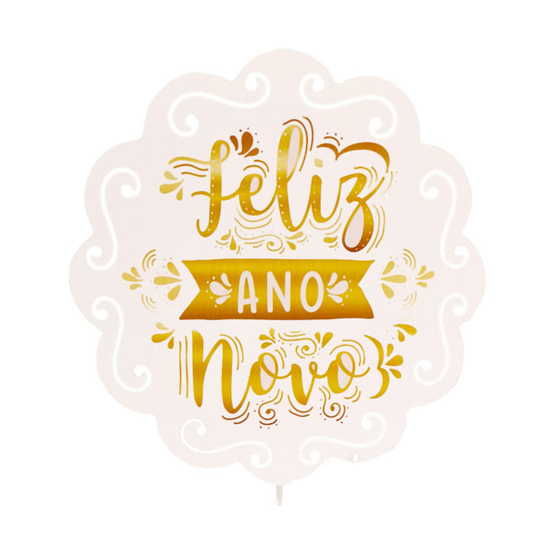 Topo de Bolo Feliz Ano Novo (125) Un AMORA