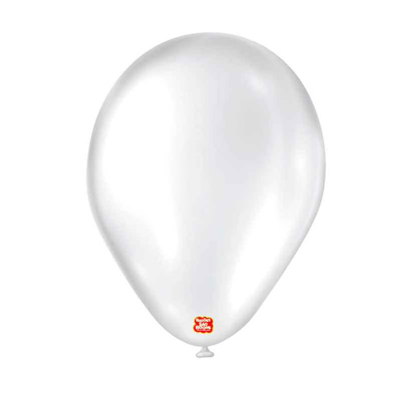 Balão Cintilante N9 Branco 25 Unidades (108110525) SAO ROQUE