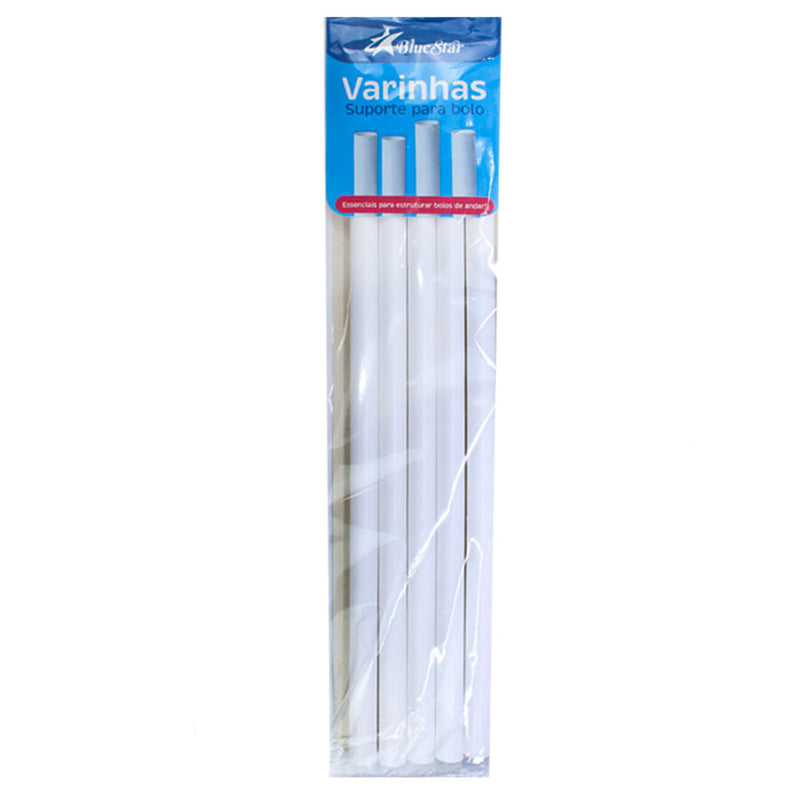 Varinha Plástica para Bolo 12MMX320MM 5 peças (411768) BLUESTAR