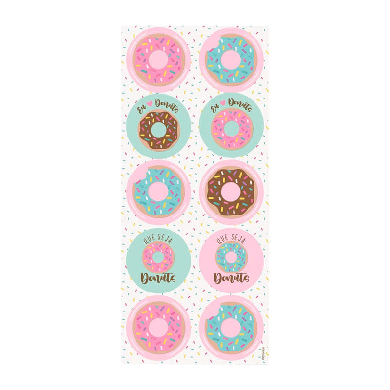 Adesivo Redondo Donuts 30 Unidades CROMUS