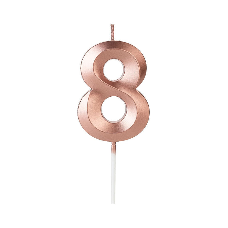 Vela Design Rosa Gold Perolizada N°8 (VAO08) SILVER PLASTIC
