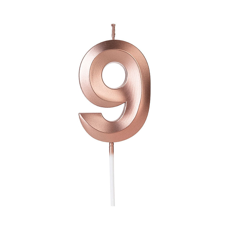Vela Design Rosa Gold Perolizada N°9 (VAO09) SILVER PLASTIC