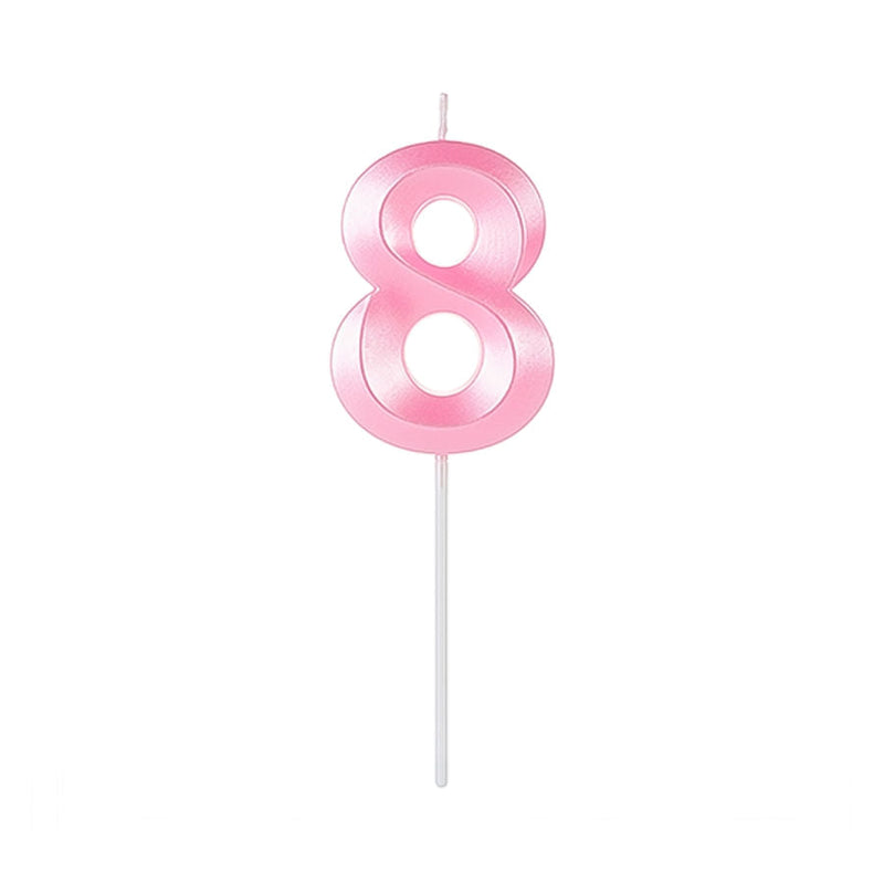 Vela Design Rosa Perolizada N°8 (VAR08) SILVER PLASTIC