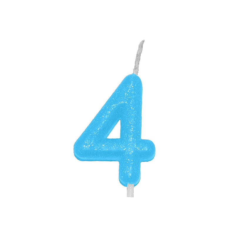 Vela Candy Color Azul N°4 (VEU04) SILVER PLASTIC