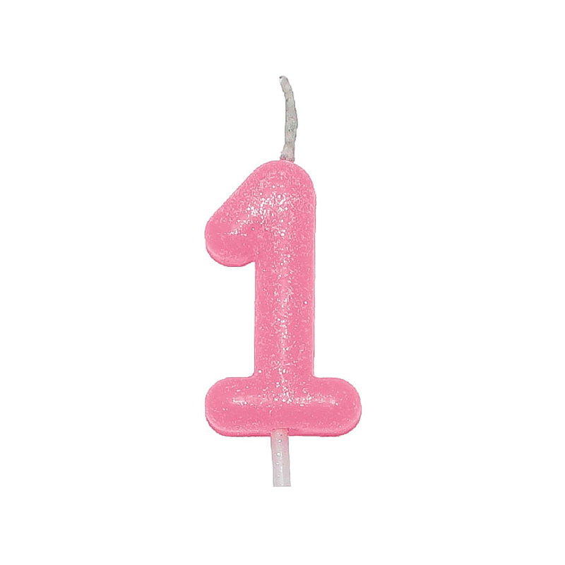 Vela Candy Color Rosa N°1 (VEX01) SILVER PLASTIC
