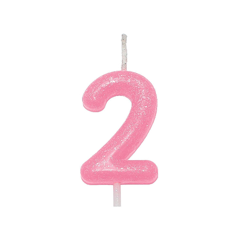 Vela Candy Color Rosa N°2 (VEX02) SILVER PLASTIC