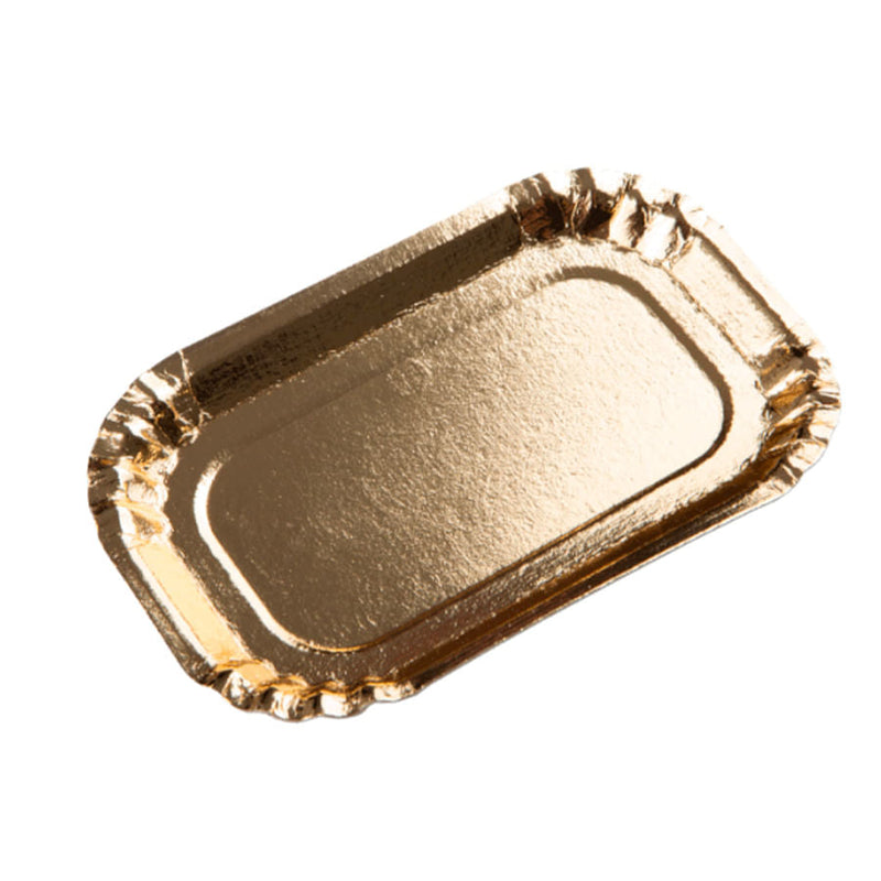 Bandeja Laminada Retangular Ouro 14X9CM STALDEN