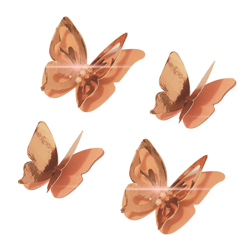 Topo De Bolo Borboleta 3D Gold Rose REF209 AMORA