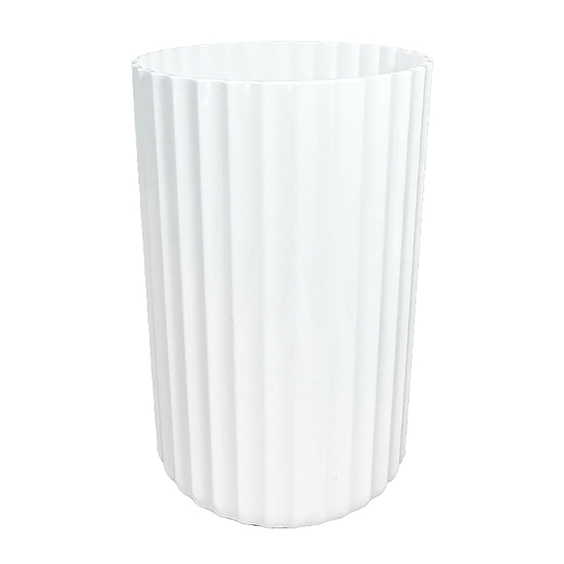 Vaso Decorativo Canelado Branco VDC002 TASIL