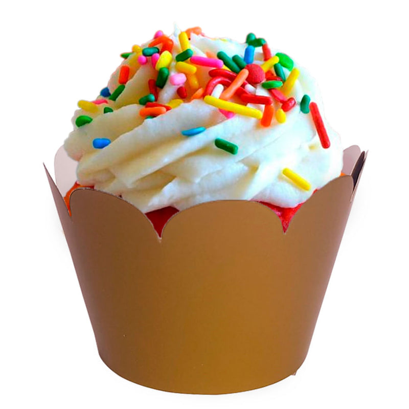 Saia Wrapper Para Cupcake Ouro 12 Unidades FUN FESTAS