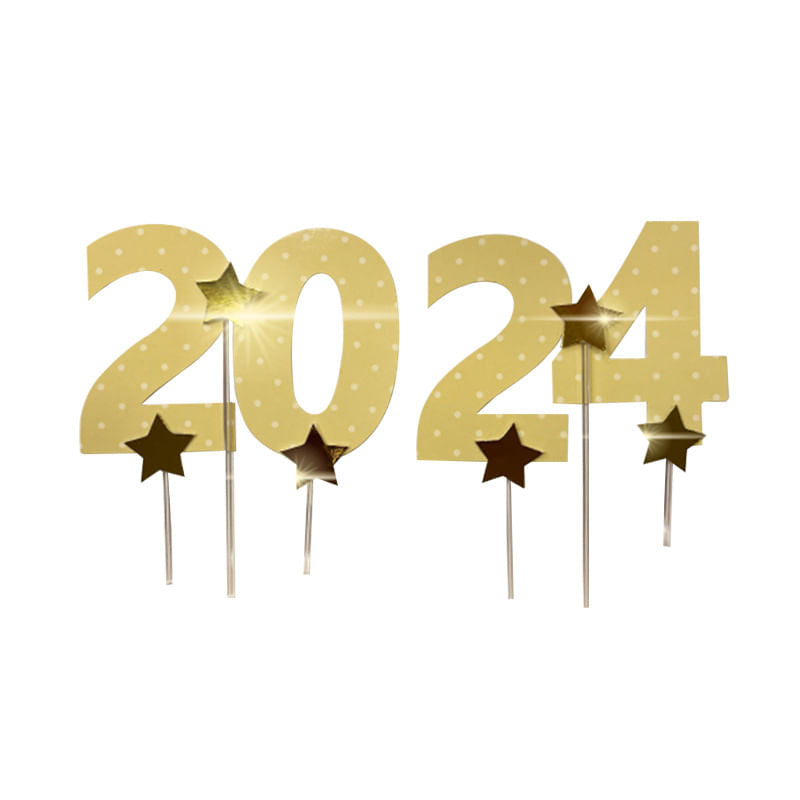 Topo De Bolo 2024 Estrelas 6 Unidades 397 AMORA