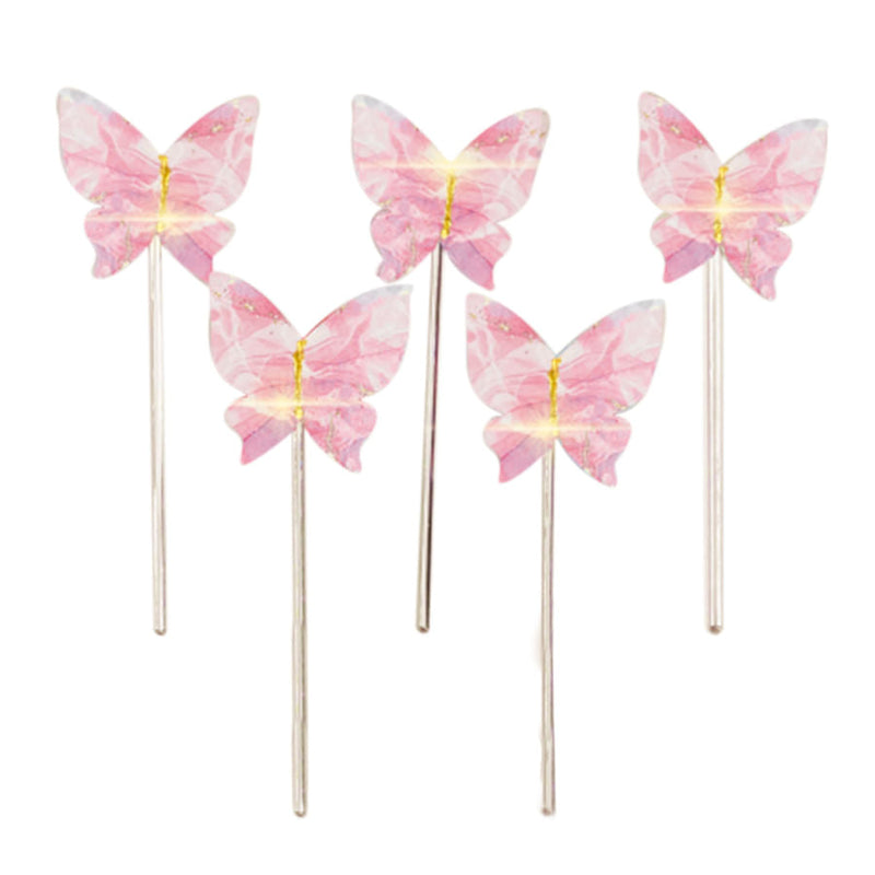 Topo Borboleta P Glitter Rosa 5 Unidades 149 AMORA