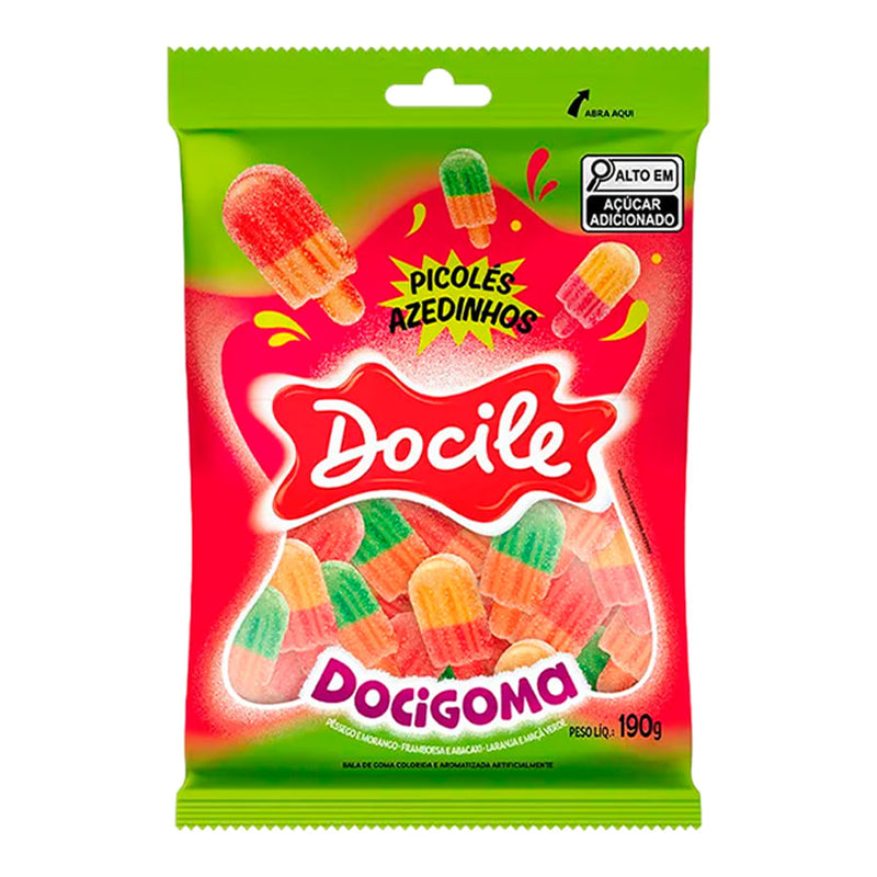 Bala Docigoma Picolé Azedinhos 190g DOCILE