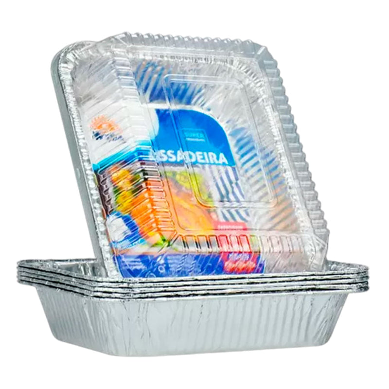 Bandeja de Alumínio Com Tampa PET 7L 6 Unidades D70FS-6 WYDA