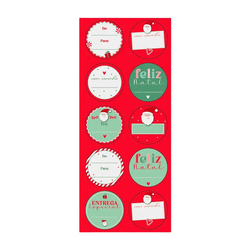 Adesivo Redondo Joyful 10X23cm 10 Unidades 18100207 CROMUS