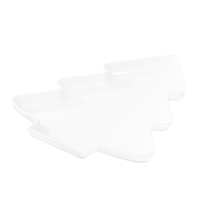 Bandeja Decorativa Pinheiro Branca 22X17cm TASIL