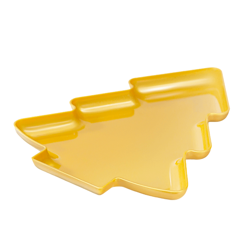 Bandeja Decorativa Pinheiro Dourada 22X17cm TASIL