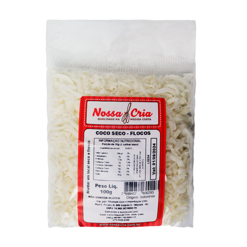 Coco Seco Em Flocos 100g NOSSA CRIA
