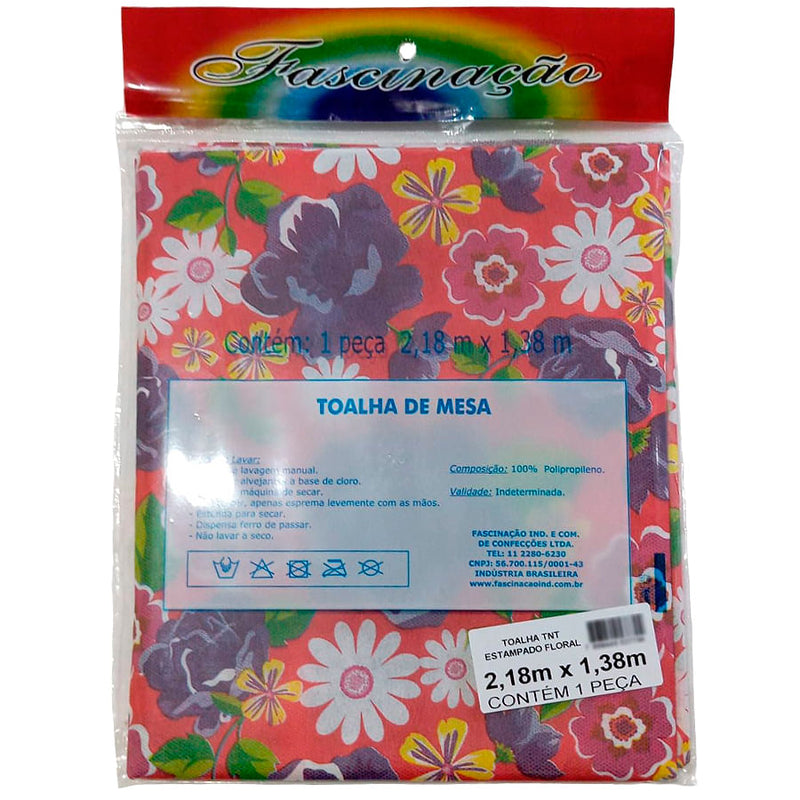 Toalha de Mesa em TNT Floral 2.18mX2.18m FASCINACAO