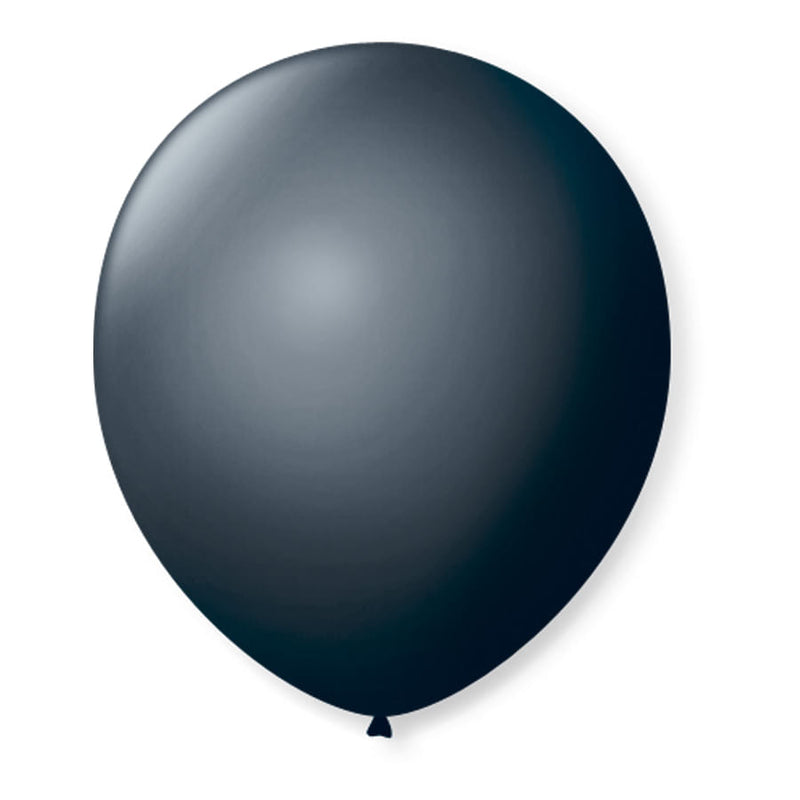 Balão Liso N°7 Preto Ebano com 50 un SÃO ROQUE