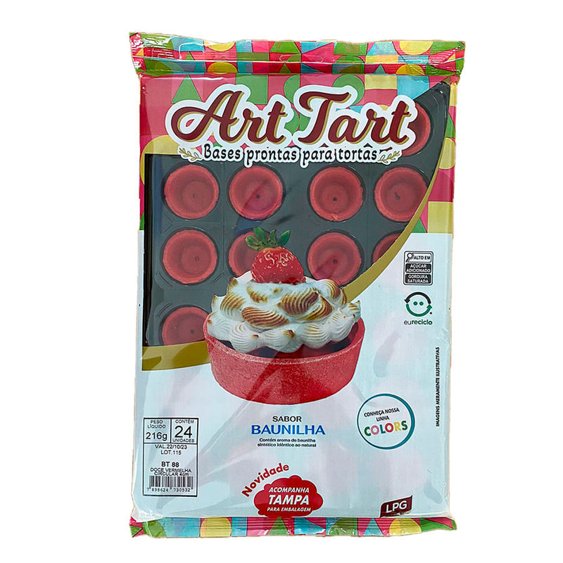 Base Para Torta Circular Doce Vermelha 40MM Com 24 Unidades BT88 ART TART