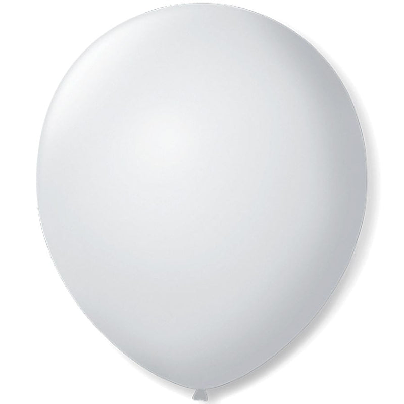Balão Liso N°7 Branco Polar com 50 un SÃO ROQUE